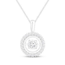 Unstoppable Love Diamond Halo Necklace 1/3 ct tw 10K White Gold 19"