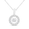 Thumbnail Image 1 of Unstoppable Love Lab-Grown Diamond Halo Necklace 1 ct tw 14K White Gold 18"
