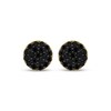 Thumbnail Image 2 of Men's Black Multi-Diamond Circle Stud Earrings 3/4 ct tw 10K Yellow Gold
