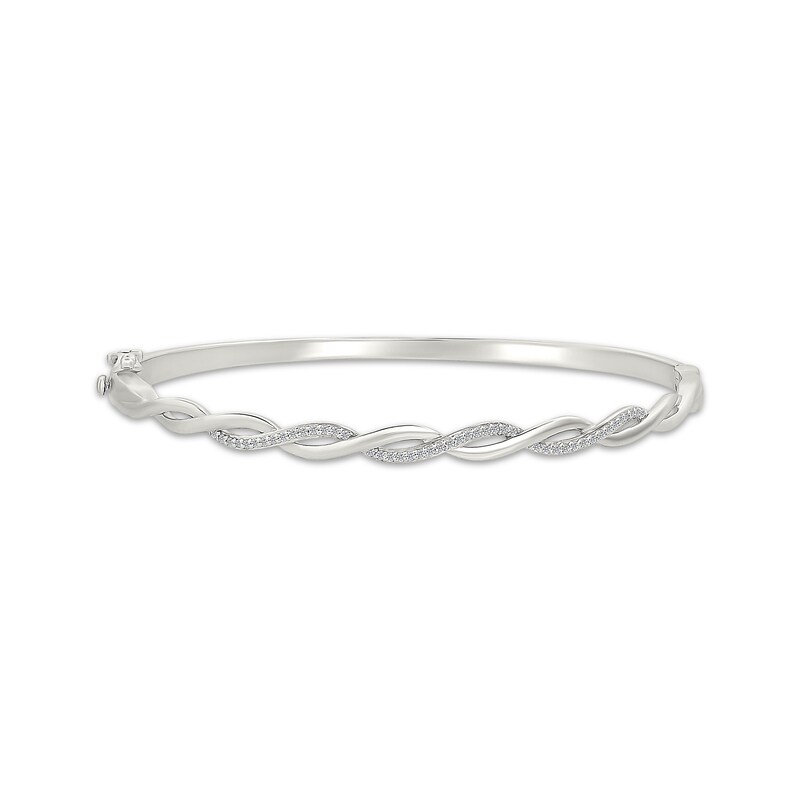 Main Image 1 of Diamond Twist Bangle Bracelet 1/5 ct tw Sterling Silver