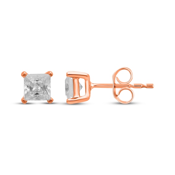 KAY Lab-Grown Diamonds Princess-Cut Solitaire Stud Earrings 1/3 ct tw 10K Rose Gold (I/SI2)