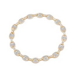 Men's Diamond Mariner Link Bracelet 1-1/4 ct tw 10K Yellow Gold 8.5"