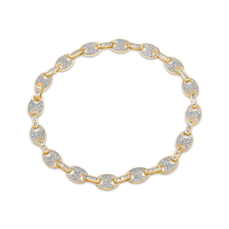 Main Image 1 of Men's Diamond Mariner Link Bracelet 1-1/4 ct tw 10K Yellow Gold 8.5"