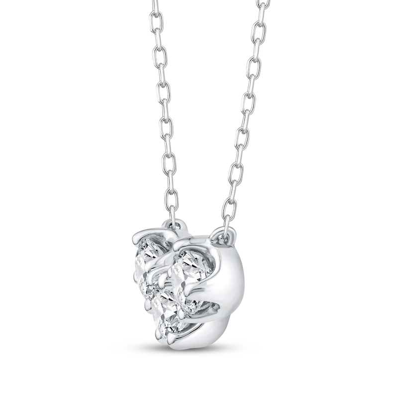 Main Image 2 of Memories Moments Magic Diamond Three-Stone Necklace 1 ct tw 10K White Gold 18"