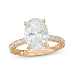 Neil Lane Artistry Oval-Cut Lab-Grown Diamond Engagement Ring 4-5/8 ct tw 14K Yellow Gold