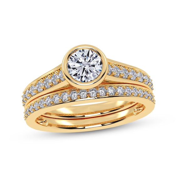 Adore Round-Cut Diamond Bezel-Set Bridal Set 1 ct tw 14K Yellow Gold