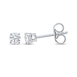 Round-Cut Diamond Solitaire Stud Earrings 1/2 ct tw 10K White Gold (I/I3)