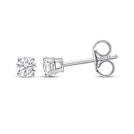 Round-Cut Diamond Solitaire Stud Earrings 1/2 ct tw 10K White Gold (I/I3)