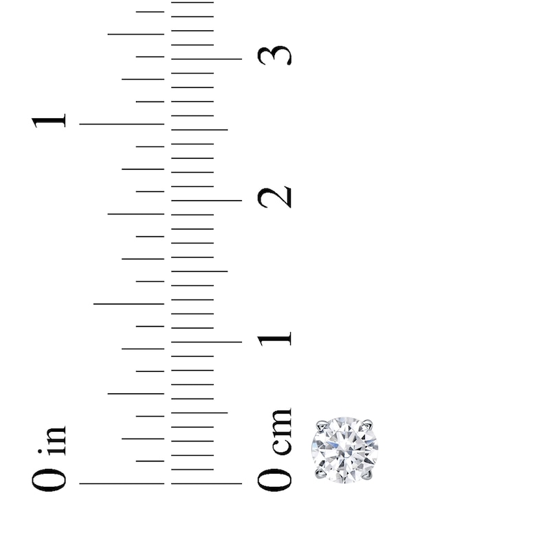 Main Image 4 of Round-Cut Diamond Solitaire Stud Earrings 1/2 ct tw 10K White Gold (I/I3)