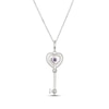 Thumbnail Image 3 of Amethyst & White Lab-Created Sapphire Heart Key Necklace Sterling Silver 18"