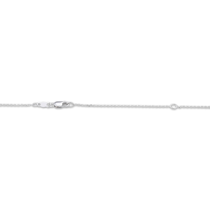 Main Image 4 of Amethyst & White Lab-Created Sapphire Heart Key Necklace Sterling Silver 18"