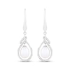 Thumbnail Image 2 of Cultured Pearl & White Lab-Created Sapphire Drop Earrings Sterling Silver