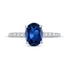 Thumbnail Image 3 of Oval-Cut Blue Lab-Created Sapphire & White Lab-Created Sapphire Ring Sterling Silver