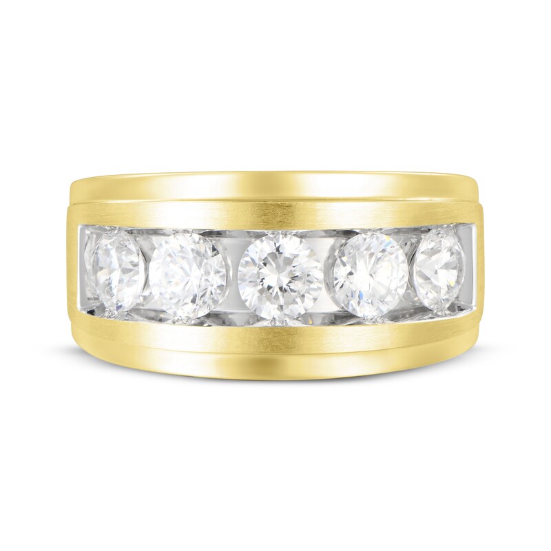 Main Image 1 of Men's Adore Lab-Grown Diamonds Five-Stone Wedding Band 2-1/2 ct tw 14K Yellow Gold