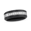 Thumbnail Image 1 of Adore Men's Diamond Wedding Band 1/6 ct tw Stainless Steel & Black Ceramic