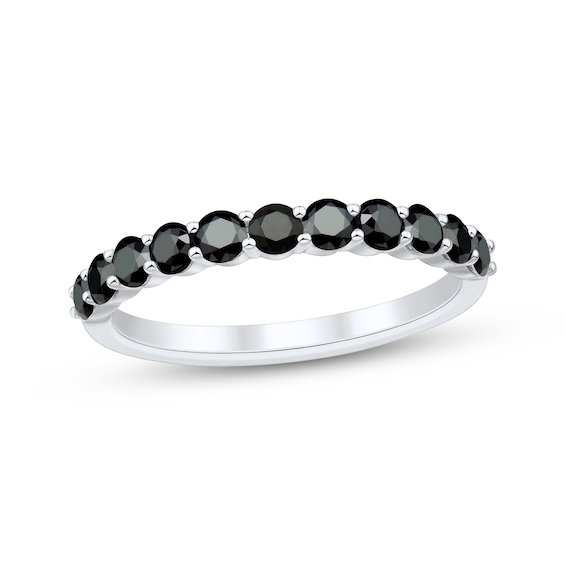 Black Diamond Anniversary Ring 1/2 ct tw 14K White Gold