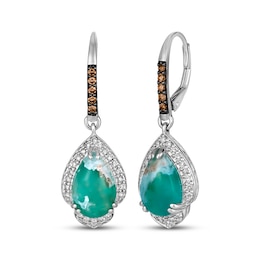 Le Vian Pear-Shaped Aquaprase Drop Earrings 1/2 ct tw Diamonds 14K Vanilla Gold