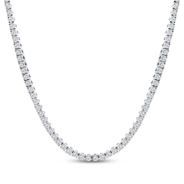 KAY Lab-Grown Diamonds Men's Tennis Necklace 15 ct tw Sterling Silver 20"