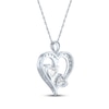 Thumbnail Image 3 of Heart-Shaped White Lab-Created Sapphire Two-Stone Necklace Sterling Silver 18"