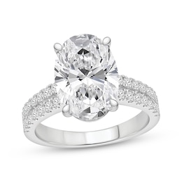 Lab-Grown Diamonds Oval-Cut Engagement Ring 4-1/2 ct tw 14K White Gold