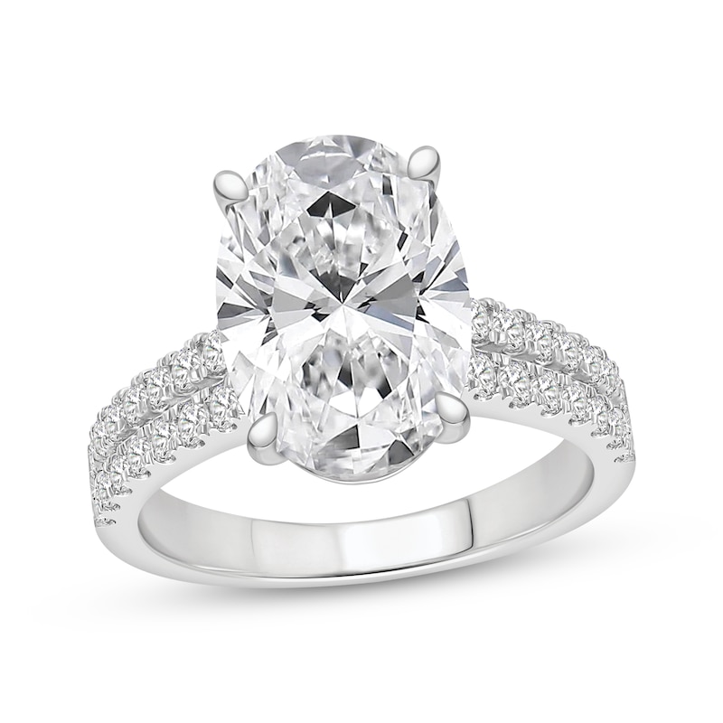 Main Image 1 of Lab-Grown Diamonds Oval-Cut Engagement Ring 4-1/2 ct tw 14K White Gold