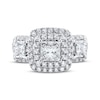 Thumbnail Image 3 of Adore Princess-Cut Diamond Three-Stone Halo Engagement Ring 1 ct tw 10K White Gold