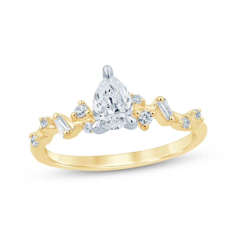 Main Image 1 of Adore Lab-Grown Diamonds Pear-Shaped Engagement Ring 5/8 ct tw 14K Yellow Gold