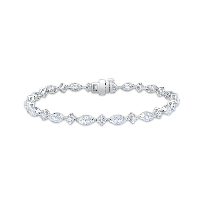 Main Image 1 of KAY Lab-Grown Diamonds Marquise & Round-Cut Line Bracelet 5 ct tw 14K White Gold 7"
