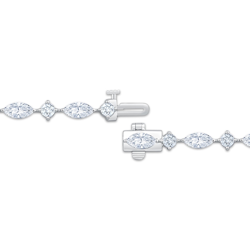 Main Image 3 of KAY Lab-Grown Diamonds Marquise & Round-Cut Line Bracelet 5 ct tw 14K White Gold 7"