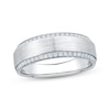 Thumbnail Image 1 of Adore Men's Diamond Brushed Wedding Band 1/3 ct tw 10K White Gold