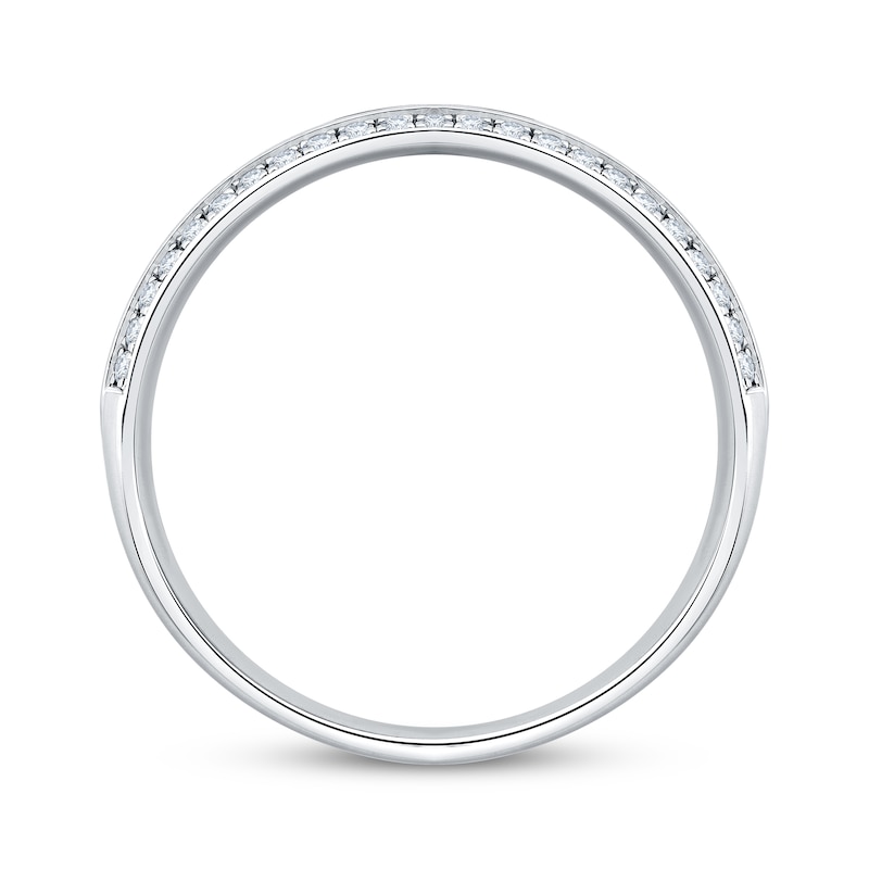 Main Image 2 of Adore Men's Diamond Brushed Wedding Band 1/3 ct tw 10K White Gold