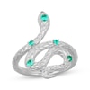 Thumbnail Image 1 of Lab-Created Emerald Snake Wrap Ring Sterling Silver