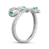 Thumbnail Image 2 of Lab-Created Emerald Snake Wrap Ring Sterling Silver