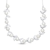Thumbnail Image 1 of Cultured Pearl & Cubic Zirconia Necklace Sterling Silver 18"