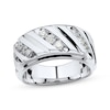 Thumbnail Image 1 of Men's Diamond Diagonal Row Fashion Ring 3/4 ct tw 14K White Gold
