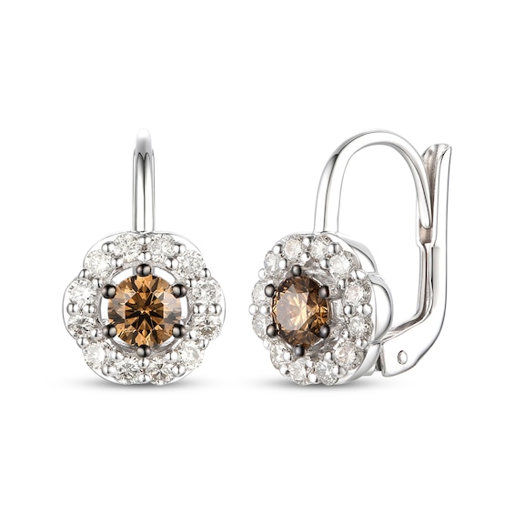 Le Vian Diamond Flower Drop Earrings 7/8 ct tw 14K Vanilla Gold