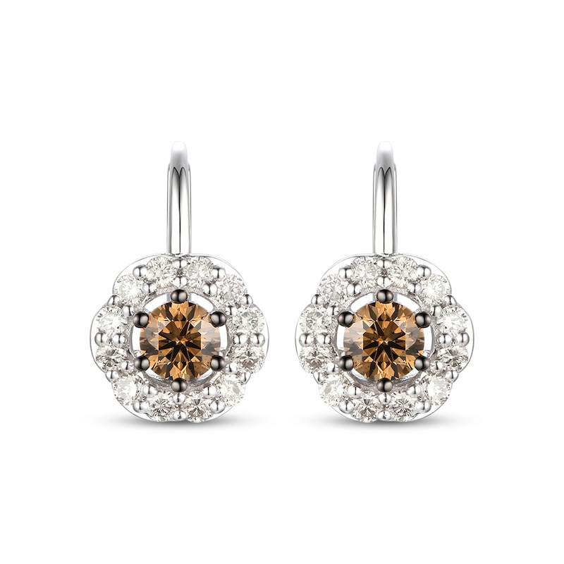Main Image 2 of Le Vian Diamond Flower Drop Earrings 7/8 ct tw 14K Vanilla Gold