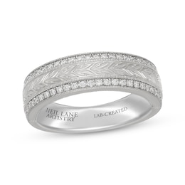 Neil Lane Artistry Heritage Men's Lab-Grown Diamond Wedding Band 1/3 ct tw Platinum