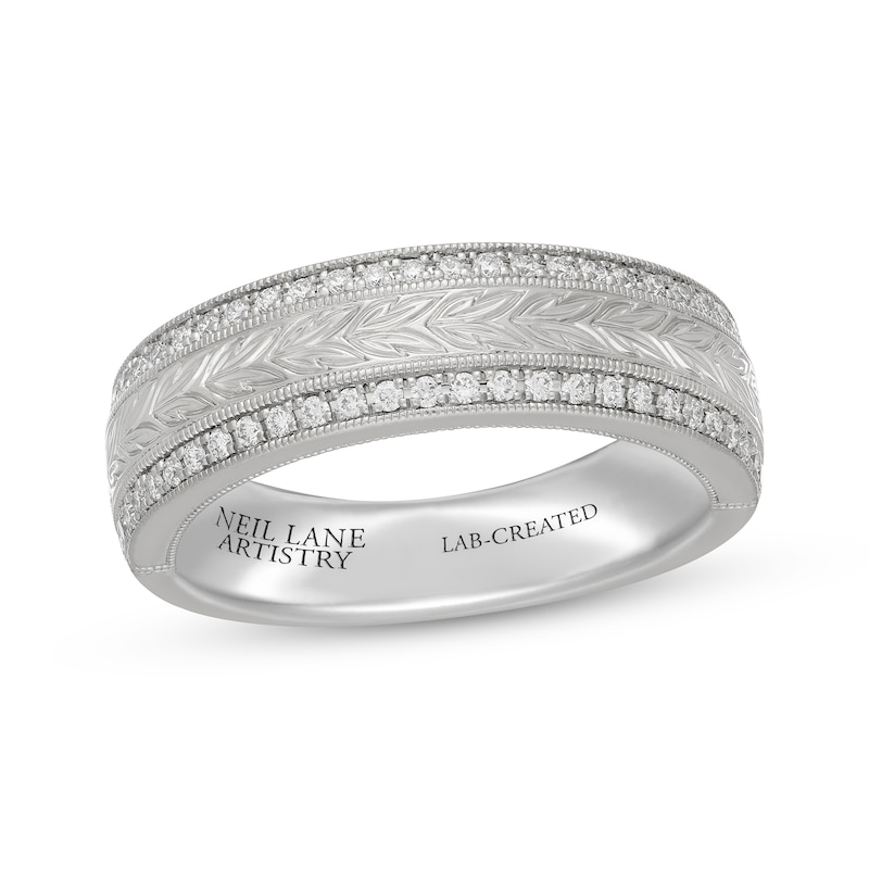 Main Image 1 of Neil Lane Artistry Heritage Men's Lab-Grown Diamond Wedding Band 1/3 ct tw Platinum