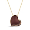 Thumbnail Image 1 of Godiva x Le Vian Chocolate Diamond Enamel Heart Necklace 1/5 ct tw 14K Honey Gold 20"