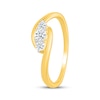 Thumbnail Image 2 of Diamond Three-Stone Bypass Promise Ring 1/5 ct tw 10K Yellow Gold