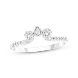 Diamond Milgrain Swirl Fashion Ring 1/8 ct tw Sterling Silver