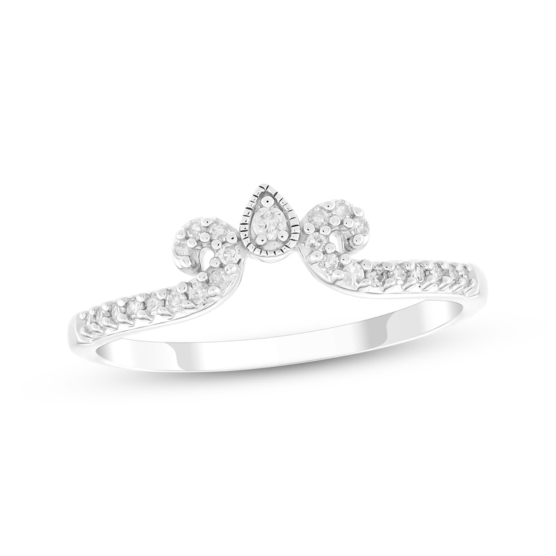 Main Image 1 of Diamond Milgrain Swirl Fashion Ring 1/8 ct tw Sterling Silver