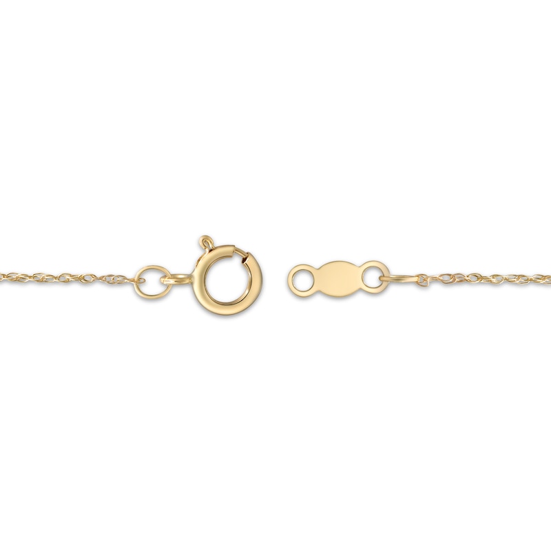 Main Image 4 of Pear-Shaped Ruby & Diamond Drop Necklace 1/20 ct tw 10K Yellow Gold 18"