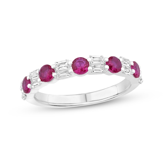 Adore Lab-Grown Diamonds Lab-Created Ruby Anniversary Ring 1/4 ct tw 14K White Gold
