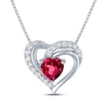Thumbnail Image 2 of Heart-Shaped Lab-Created Ruby & White Lab-Created Sapphire Gift Set Sterling Silver