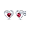 Thumbnail Image 3 of Heart-Shaped Lab-Created Ruby & White Lab-Created Sapphire Gift Set Sterling Silver