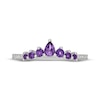Thumbnail Image 3 of Neil Lane Pear-Shaped Amethyst & Diamond Contoured Anniversary Ring 1/10 ct tw 14K White Gold