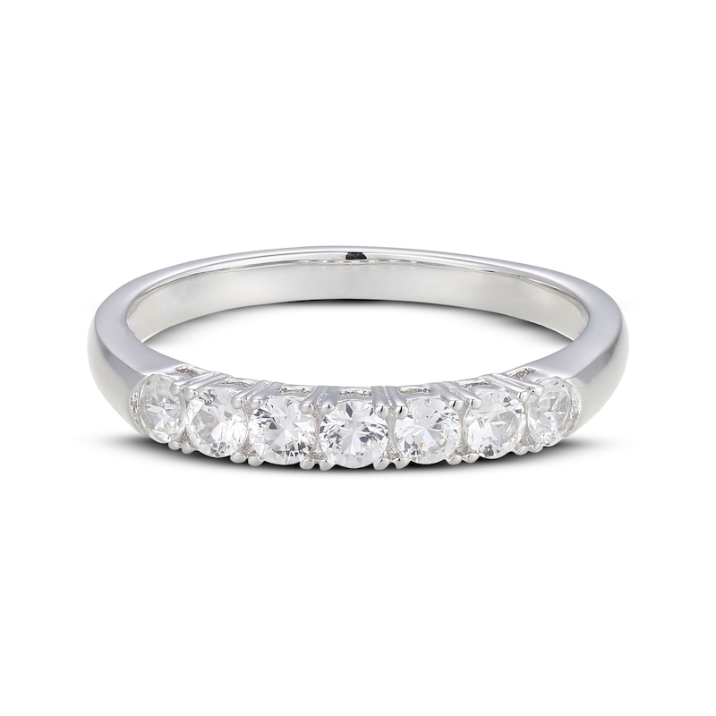 Main Image 2 of White Lab-Created Sapphire Seven-Stone Ring Sterling Silver