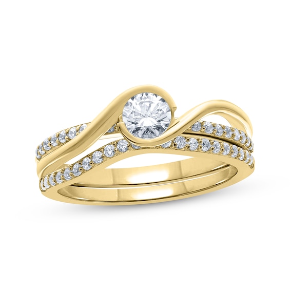 Adore Round-Cut Diamond Bypass Bridal Set 5/8 ct tw 14K Yellow Gold